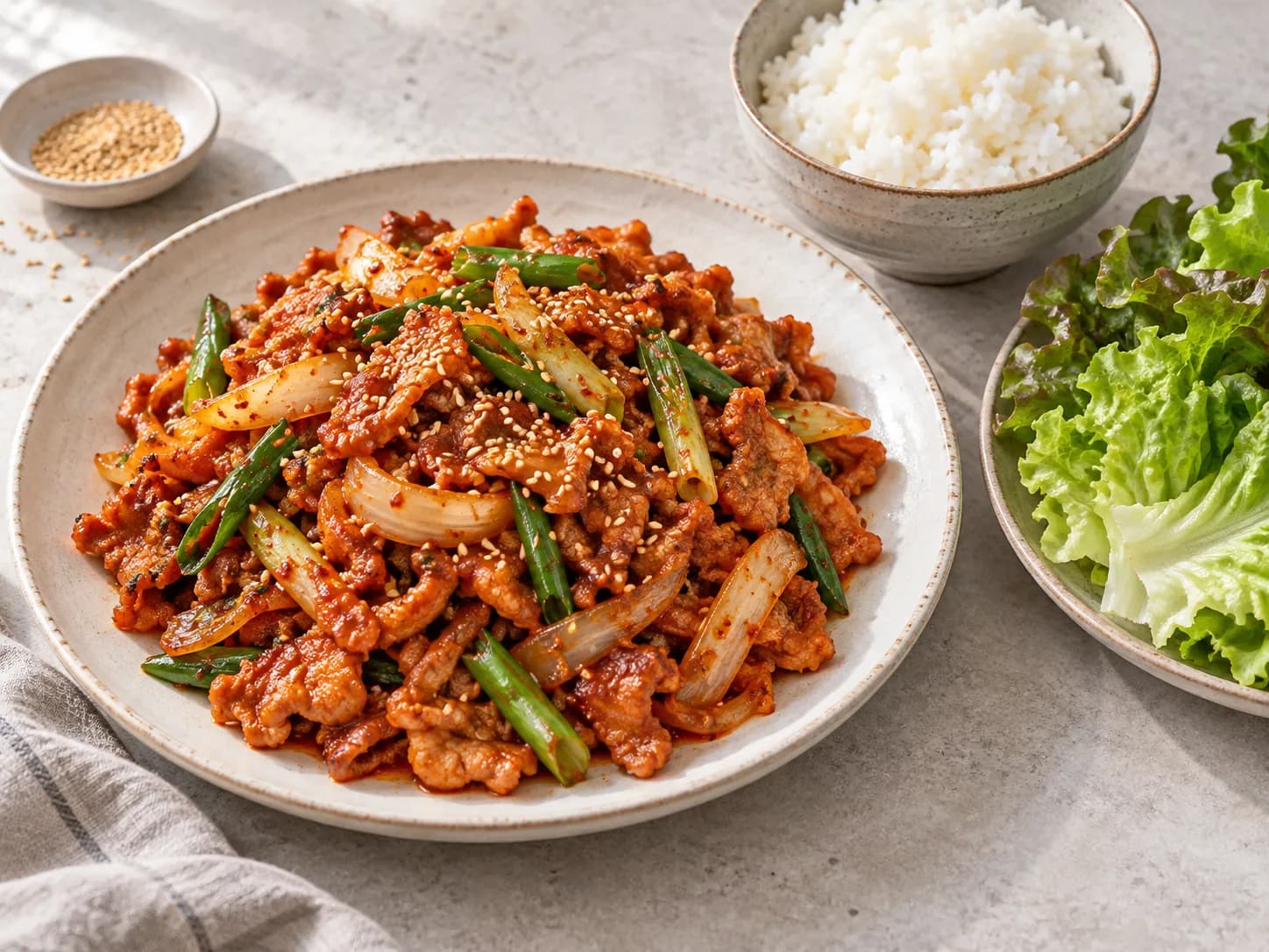 Smoky jeyuk-bokkeum (spicy pork stir-fry)、写真3